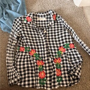 Zara Black and White Checkered Shirt